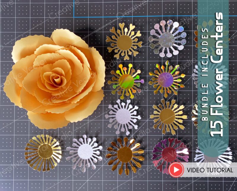 giant paper flower #12 with 15 flower centers svg