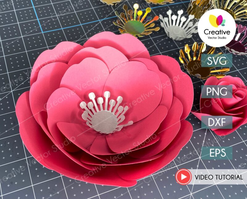 DIY giant paper flower svg template 10