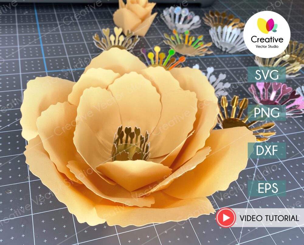 Giant Flower SVG Template 12 Creative Vector Studio   How To Make Giant Paper Flower 12 1000x806 