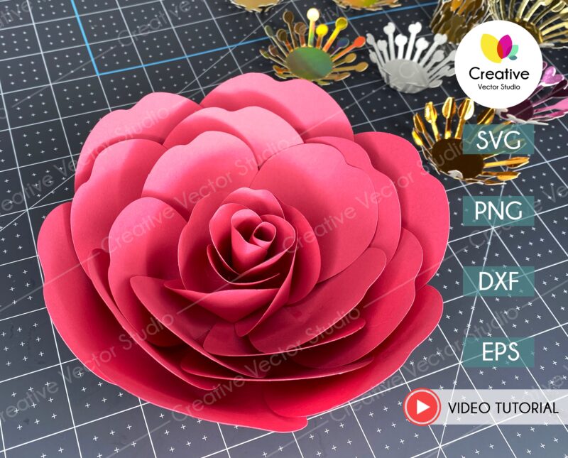 Giant flower svg paper craft template 10