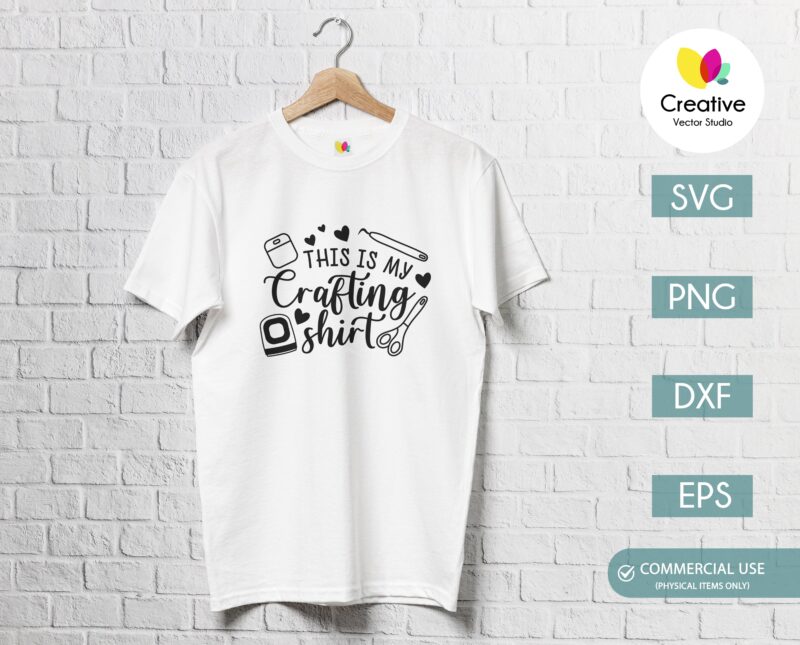Crafting shirt svg preview on t-shirt