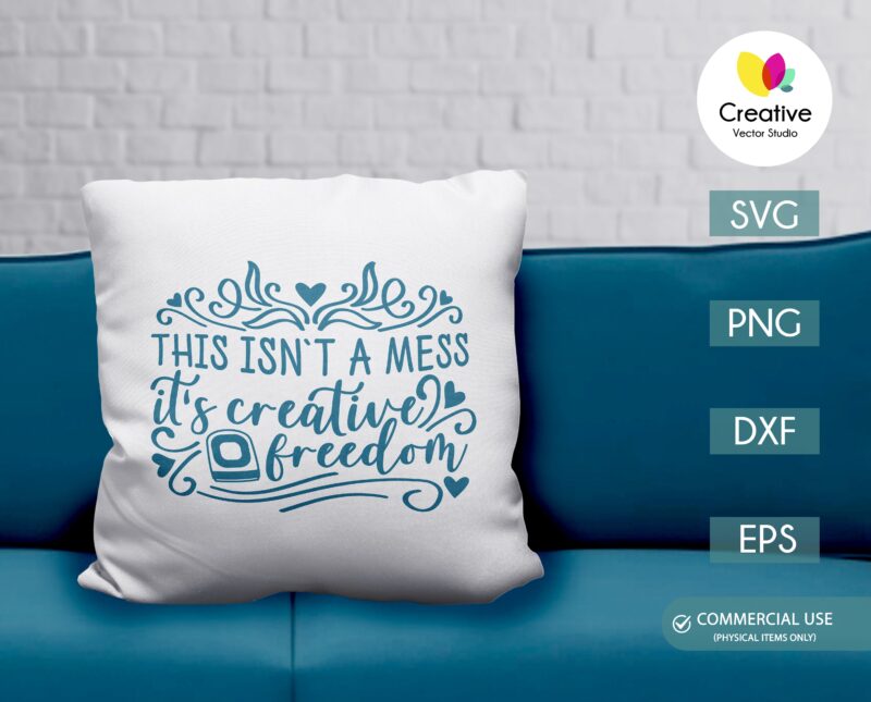 Creative freedom svg preview on pillow