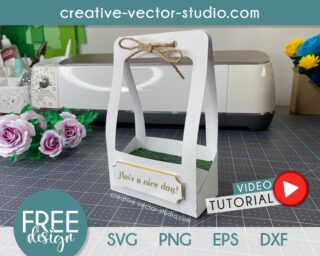Free Handle Flower Bag SVG