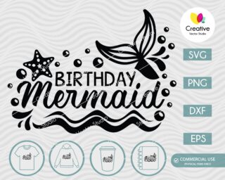 birthday mermaid svg