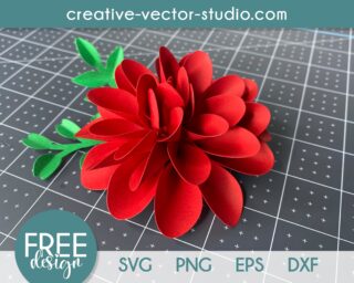 3d paper flower svg free template
