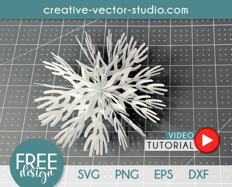 3d paper snowflake free svg template