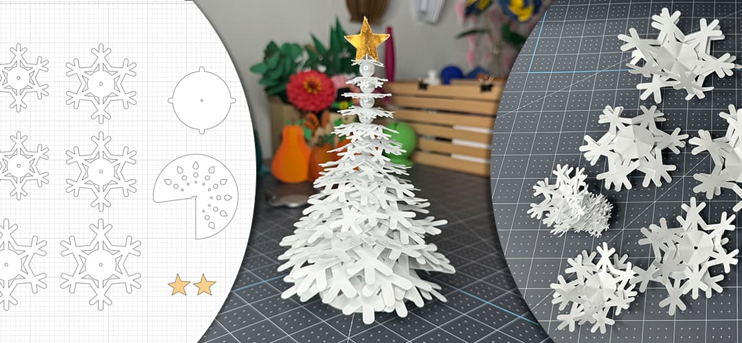 How to make DIY 3D Snowflake Christmas Tree