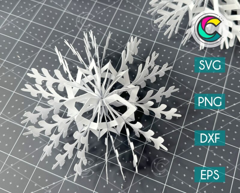 3D snowflake svg templates