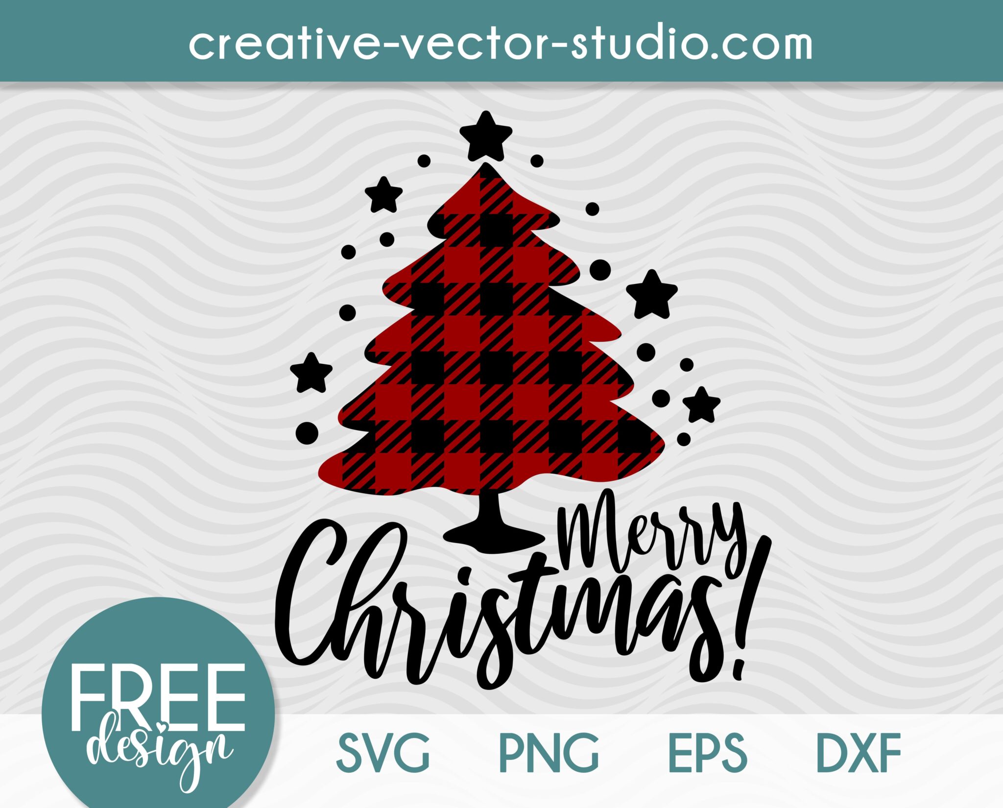 Free Buffalo Plaid Christmas Tree SVG | Creative Vector Studio