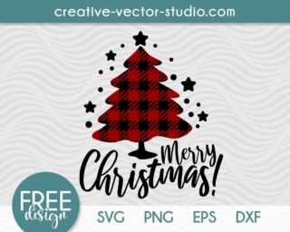 Free Buffalo Plaid Christmas Tree SVG Cut File