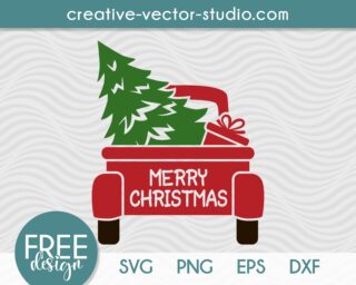Christmas Truck Free SVG