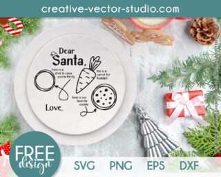 Free Dear Santa Tray SVG
