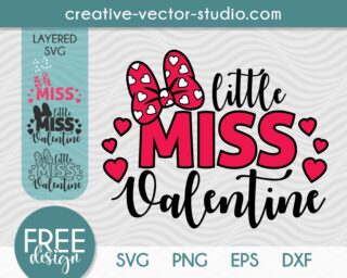 Free Little Miss Valentine SVG