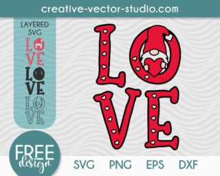 Free Valentine Gnome SVG