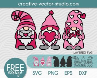 Free Valentine Gnomes SVG