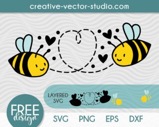 Free Valentine Bee SVG Cut File
