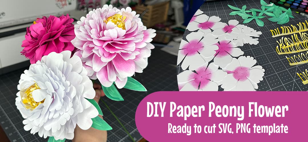 How to make Peony Paper Flower SVG Template