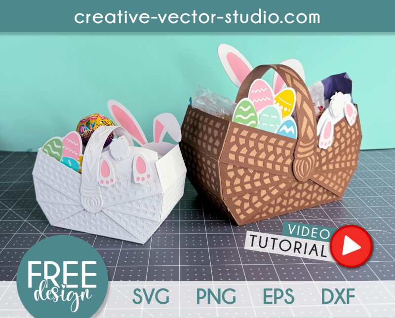 Free 3D Paper Basket SVG
