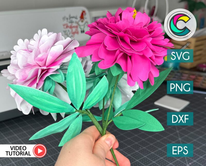 Peony Paper Flower SVG