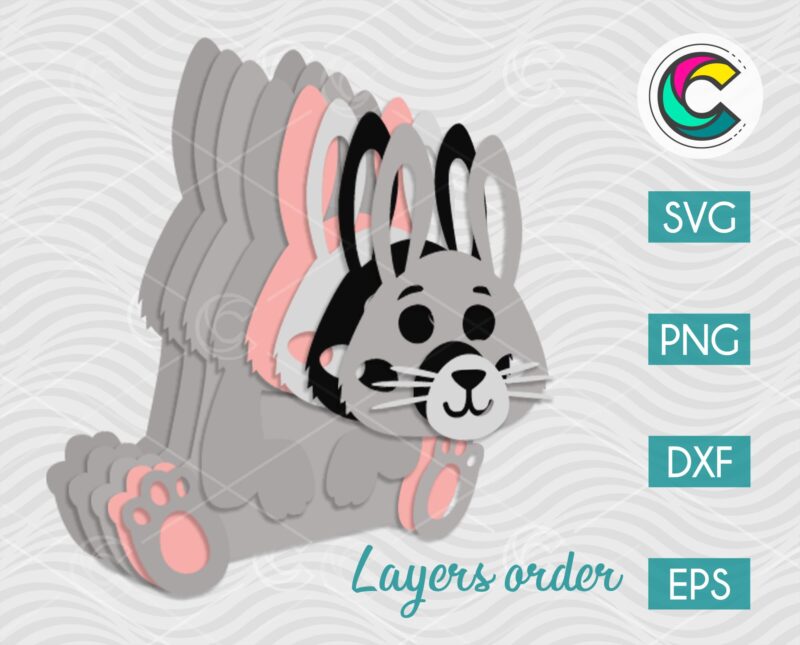 bunny svg layered template