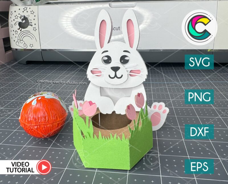 Paper bunny egg holder svg