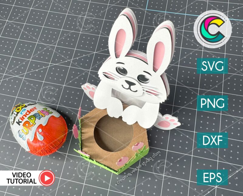 DIY bunny egg holder svg