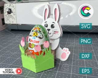 Easter bunny kinder egg holder svg template