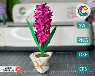 Hyacinth Flower SVG Template