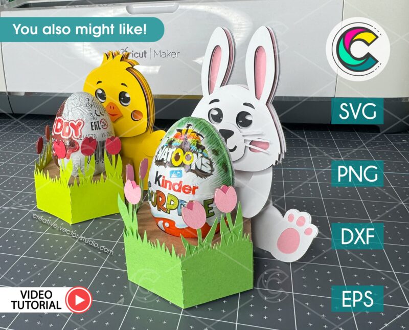 DIY Paper Easter egg holder svg template