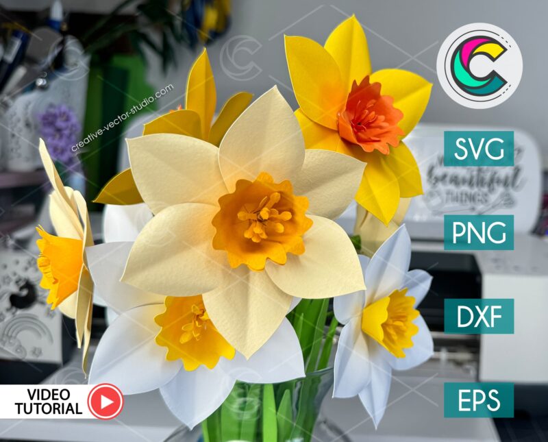 3D Paper Narcissus SVG